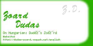 zoard dudas business card